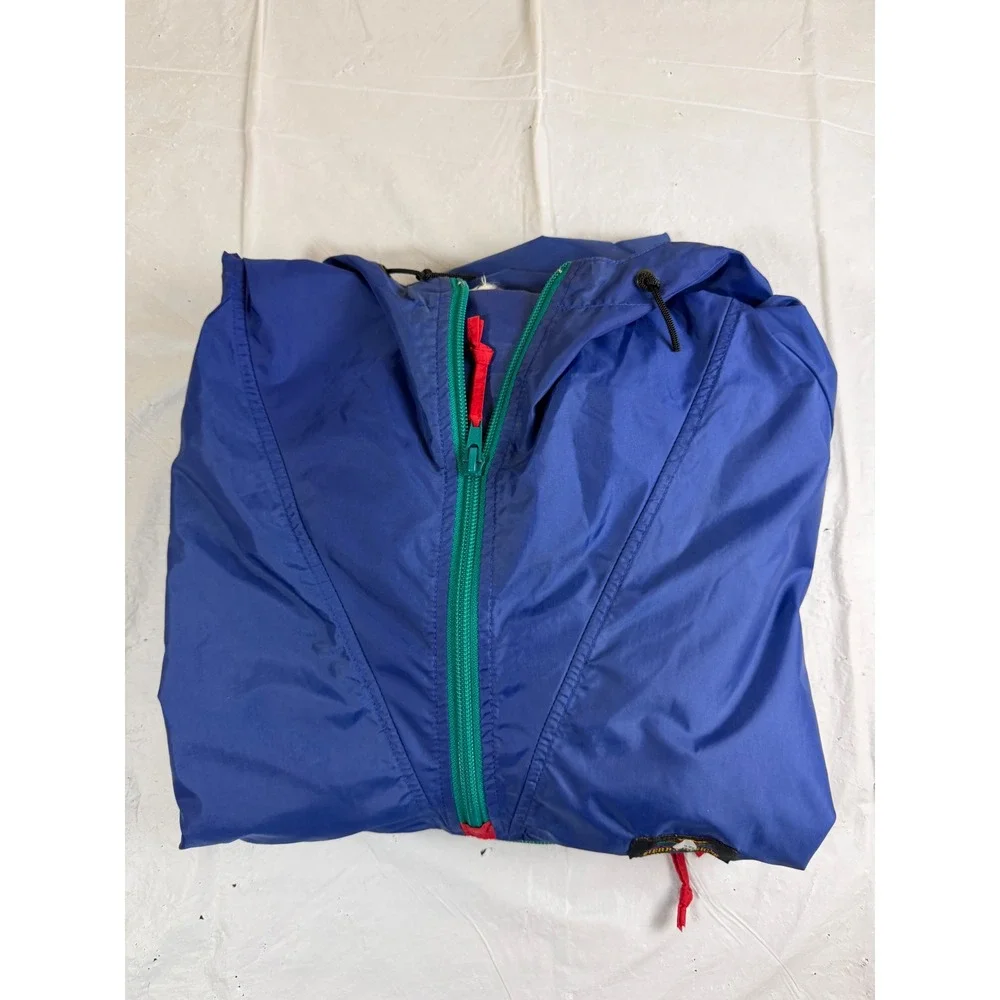 Vintage Sierra Designs Anorak Jacket Mens Large Blue Teal Half Zip Windbreaker